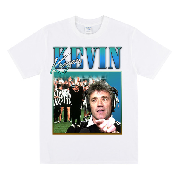 KEVIN KEEGAN Kunnianosoitus T-paita Newcastle-faneille White S