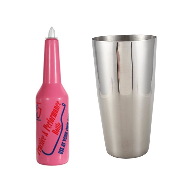 2 stk. Blandede Milkshake-Drikk for Flair Bartender Cocktail Shaker, Sølv og Rosa