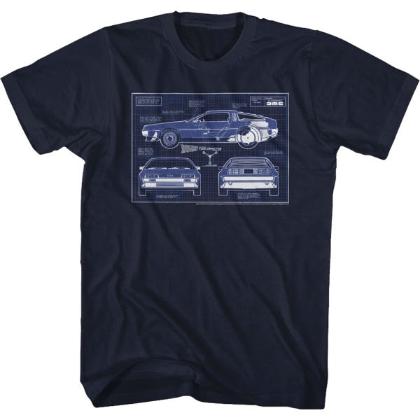 DeLorean Blåtryk Tilbage Til Fremtiden T-shirt L