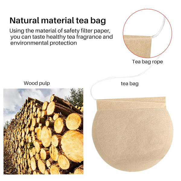 Teposer, 300 stk Engangs Tomme Teposer Te-infuser Snørepose Te Sikker Naturligt Materiale Te