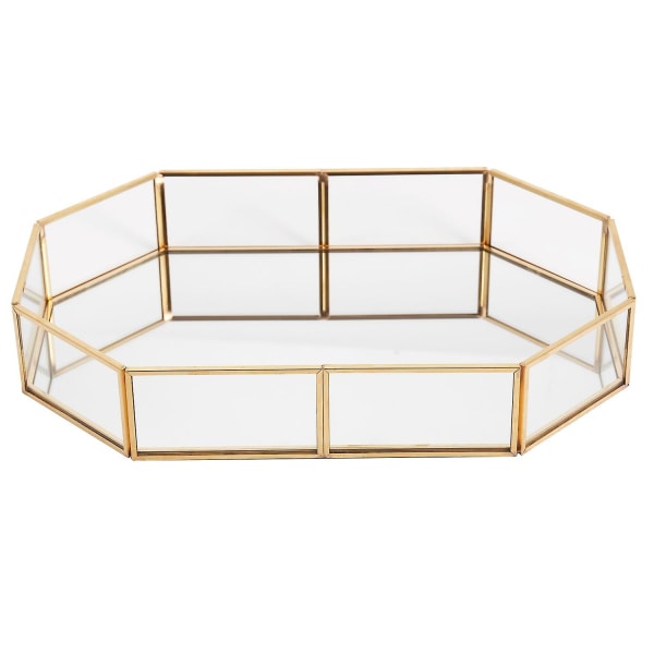 Nordisk Stil Glas Kobber Geometrisk Opbevaringskurv Enkel Stil Hjemtilbehør Organizer