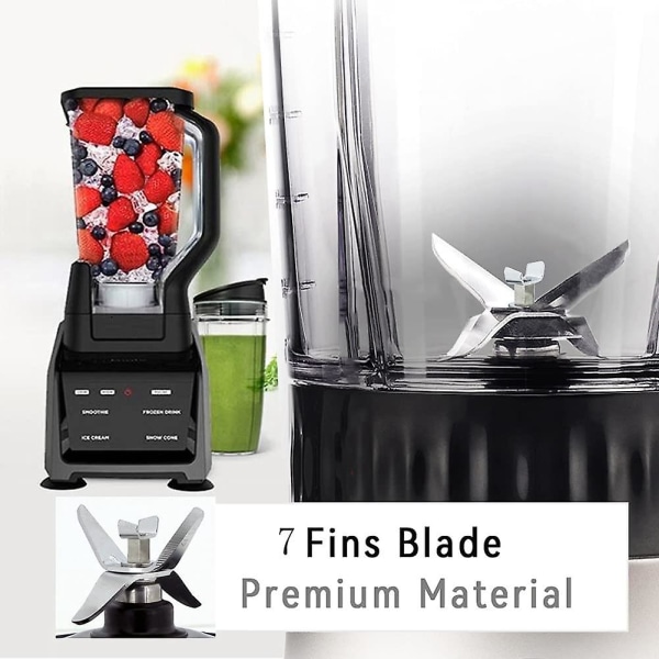 För Ninja Blender Ersättningsdelar Montering 7 fenor, Extractor Blade Blender Cup delar för Bl451 Bl