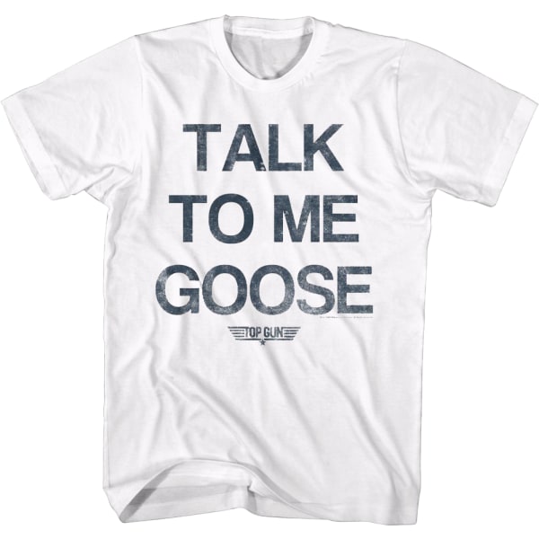 Hvit Talk To Me Goose Top Gun T-skjorte S