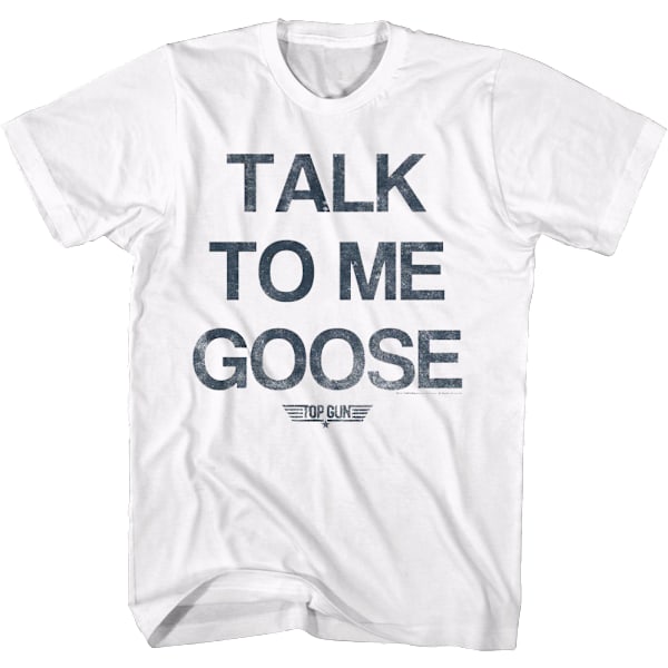 Valkoinen Talk To Me Goose Top Gun T-paita M