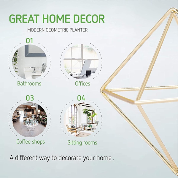 Luftväxtställ Mini Metall Borddekoration Modern Geometrisk Blomkruka Tillandsia Visningsställ