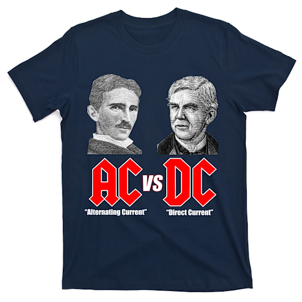 AC VS DC Thomas Edison Nikola Tesla T-shirt M