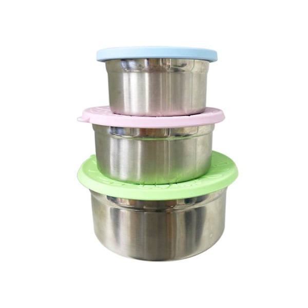 Kids Small Stackable Toddler Containers (300/600/1100ml), Leakproof Stainless Steel Containers