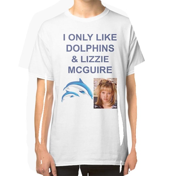 Jeg liker bare delfiner og Lizzie McGuire T-skjorte XL