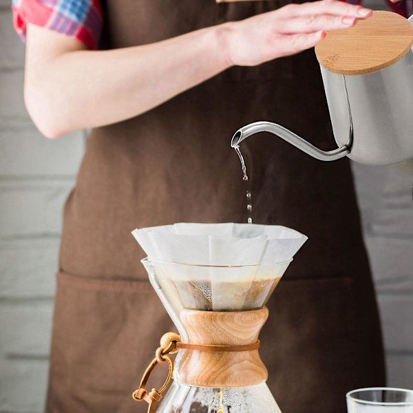2X, 350ml Lång Smal Pip Kaffe Kan Gooseneck Kanne Rostfritt Stål Hand Drop Kanne Häll I C