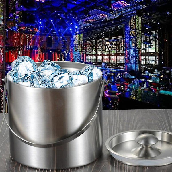 3L 2-trinns isolert isbøtte i rustfritt stål med lokkhåndtak for rødvin champagne bar ktv