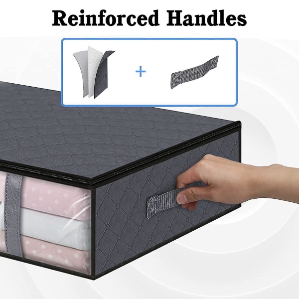 3-pack förvaringsbox Klädförvaring, hopfällbar filtförvaringsväska, förvaringsbehållare under sängen