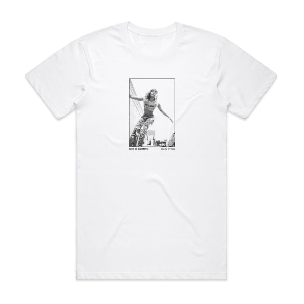 Miley Cyrus She Is Coming Album Cover T-shirt Vit XL