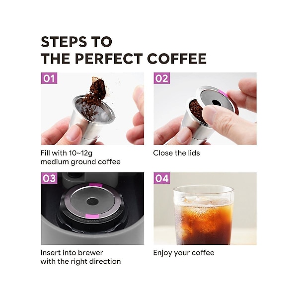 Genanvendelig K-kop af rustfrit stål til K-Mini Plus kaffefilter