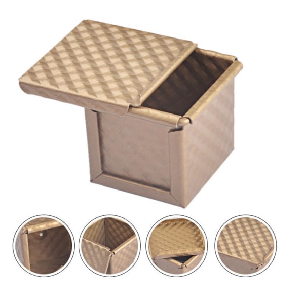 6x Kvadratisk Brödform med Lock Toastform Brödform Pullman Brödform med Lock Icke-klibbig Mini Vatten C