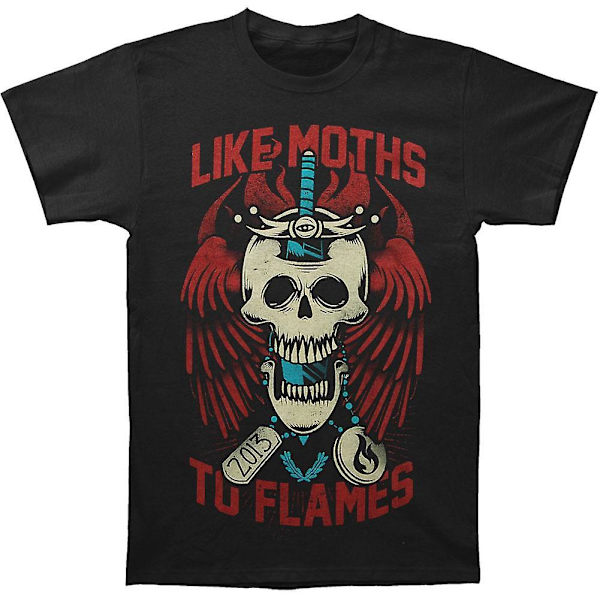 Like Moths To Flames Skull T-shirt M