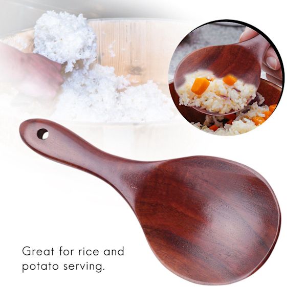 2 stk. Teak Træspoon Naturlig Massiv Træ Ris Spoon Træ Ris Paddel Stor Kartoffel Servering Spoon Træ