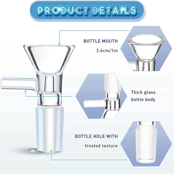 30 stk. Glas Tragt 14mm Han Glas Tragt Adapter Håndlavet Klar Ret Holder Klar Glas