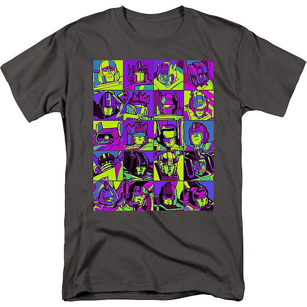 Neon Pop Art Robot Collage Transformers T-paita XXL