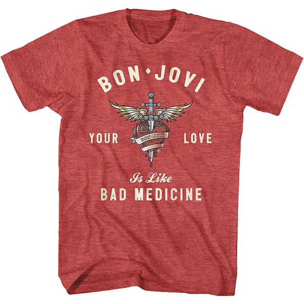Your Love Is Like Bad Medicine Bon Jovi T-paita S