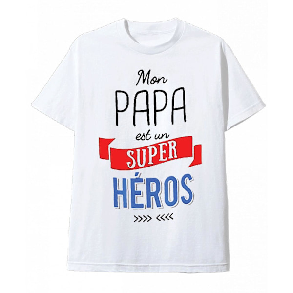 T-shirt til mænd - Hvid - Min Far Er En Superhelt M