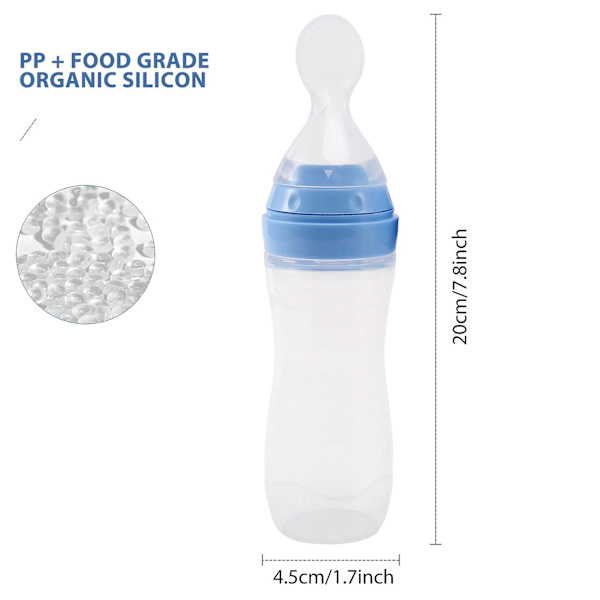 2 st Silikonmatningsskedar (120 ml, Perfekt för 4 månaders bebisar) - Pressa med sked-sked
