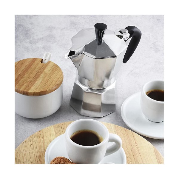 Ikonisk espressomaskine til at lave ægte italiensk kaffe, mokkakande, sølv kaffekande