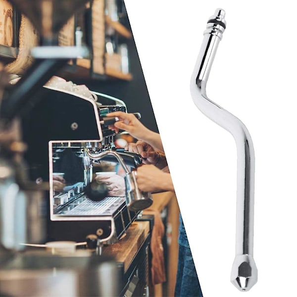 Halvautomatisk kaffemaskin med ångrör, kaffekanna och mjölkkanna