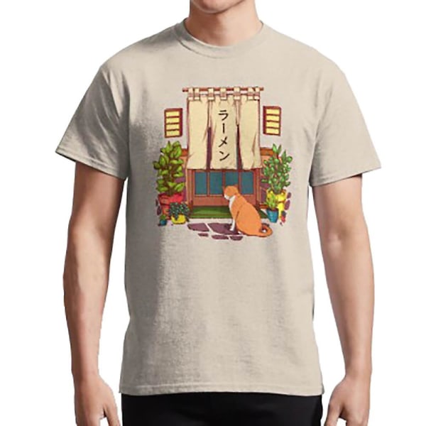 The röda katten och den japanska ramenrestaurangen T-shirt XL
