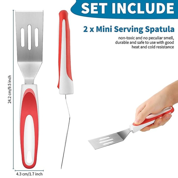 2 stk Mini Brownie Server Spatel Kutte og Servering Turner Cookie Spatel Mini Spotet Turner