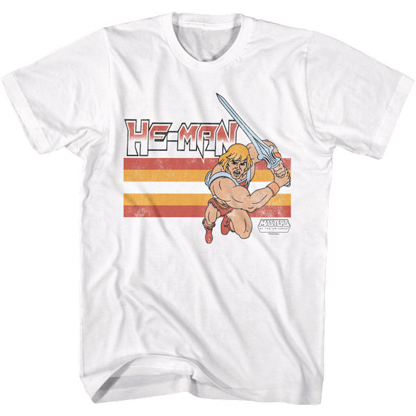 He-Man Retro Stripes Masters of the Universe T-skjorte L