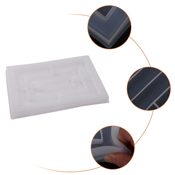 2x brickform för hartsgjuten bricka, kallvalsad bricka epoxy silikonform enkel utlösning rektangulär