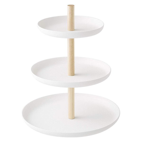 3-vånings Tårtservisbricka Fruktfat Elegant Bröllop Cupcake Stativ Trä Metall Ost