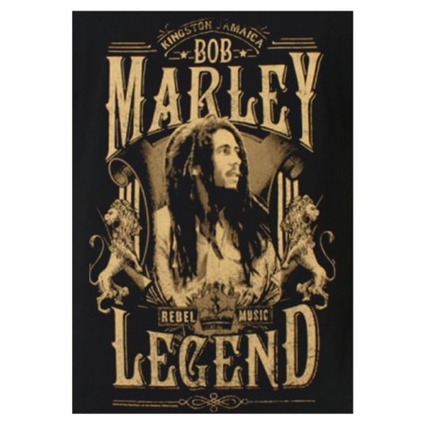 Bob Marley T-skjorte for menn, rund hals, Rebel Legend L