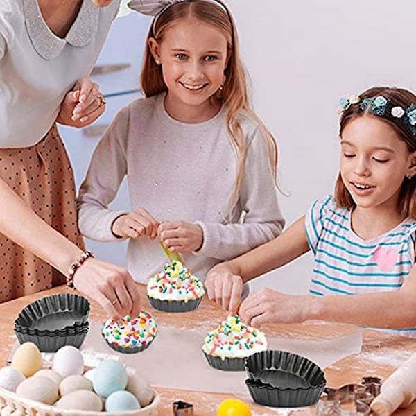 13 Tartti-muottia, 3 tuuman mini-piirakkavuoat irrotettavalla pohjalla, cupcake-kakku-muffin-muottipelti Bucky
