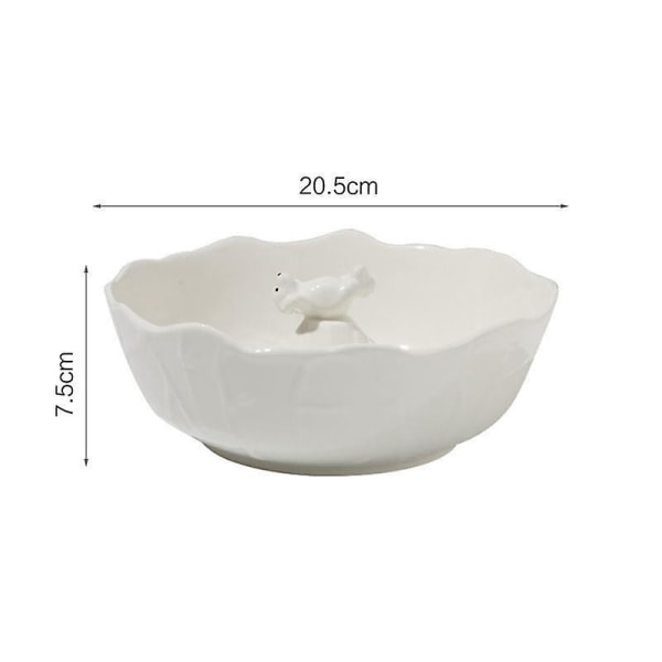 Fruktsalladsskål i vitt porslin Köksbestickskål Soppbord Mat Snackbehållare