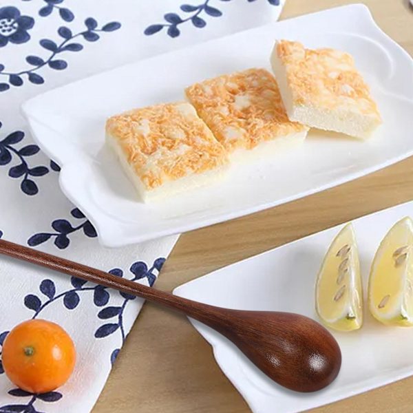 Langskaftet træske, træske til te og kaffe, japansk dessertske sæt, røreske