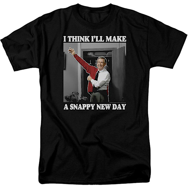 Musta Snappy New Day Mr. Rogers -paita M