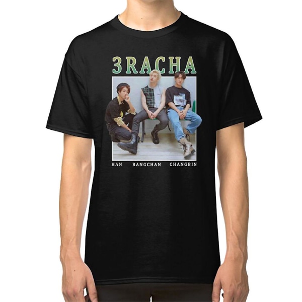 3RACHA Stray Kids Vintage Retro Band Stil 90-tals T-shirt S