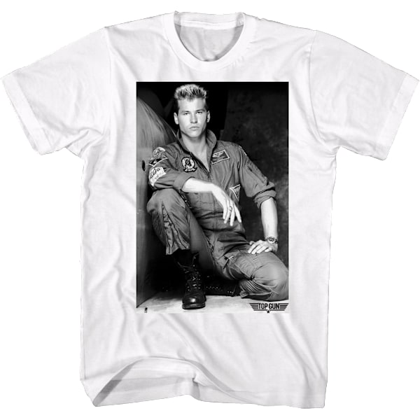 Sort og Hvid Iceman Top Gun T-shirt M