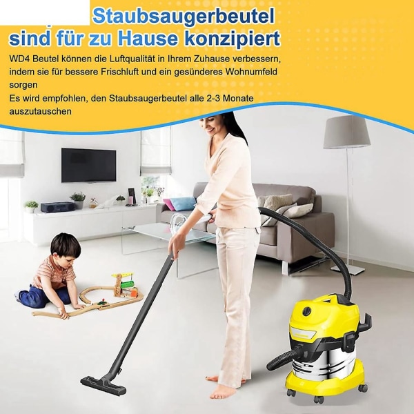 Dammsugarpåse Kompatibel med Wd5 Wd6 Mv4 Mv5 Mv6 Dammsugare Tillbehör Dammsugarpåse