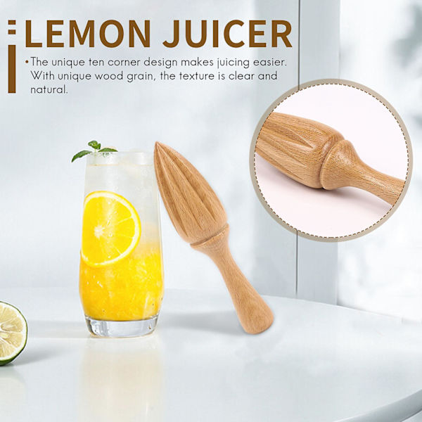 1 stk Træ Citronpresser Mini Juicer Frugt Appelsin Juicepresser Reamer Ny Multifunktionel