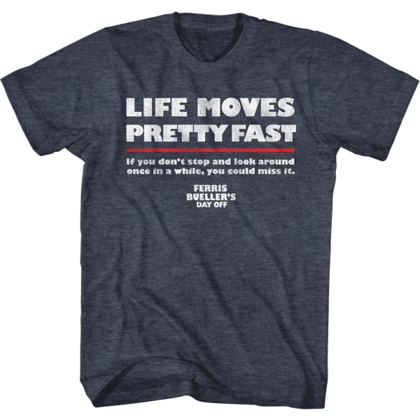 Distressed Life Moves Pretty Fast Ferris Bueller's Day Off T-shirt M