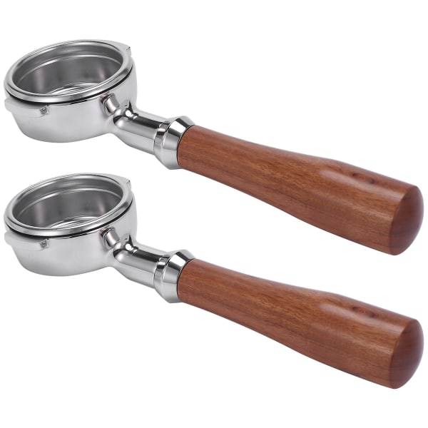 2X 58mm Kaffemaskin i rustfritt stål e61 Baseløs filterholder Kaffebottomfri håndtak Kaffe