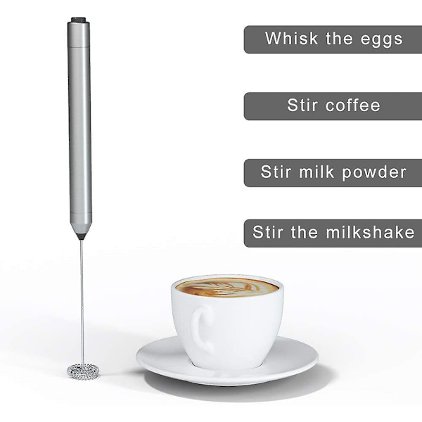 Håndholdt Batteridrevet Mini Blender Elektrisk Melkeskummer For Kaffe Rustfritt Stål Melkeskummer