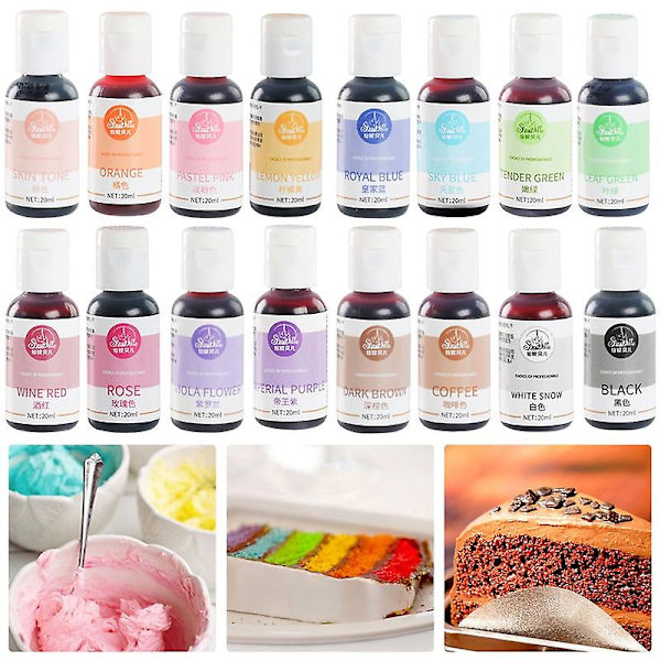 20ml Högkoncentrerad Livsmedelsfärg Lätt att Blanda Ätbara Tårta Dekoration Marsipan Färgning för Födelsedag Qinhai White