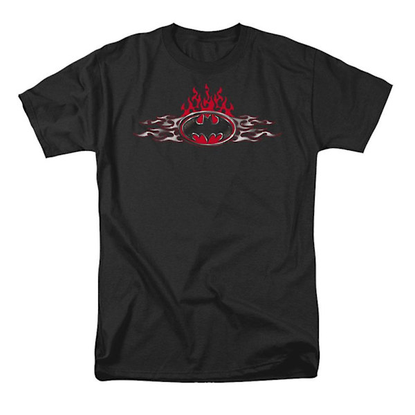 Batman Steel Flames Logo T-shirt XXL