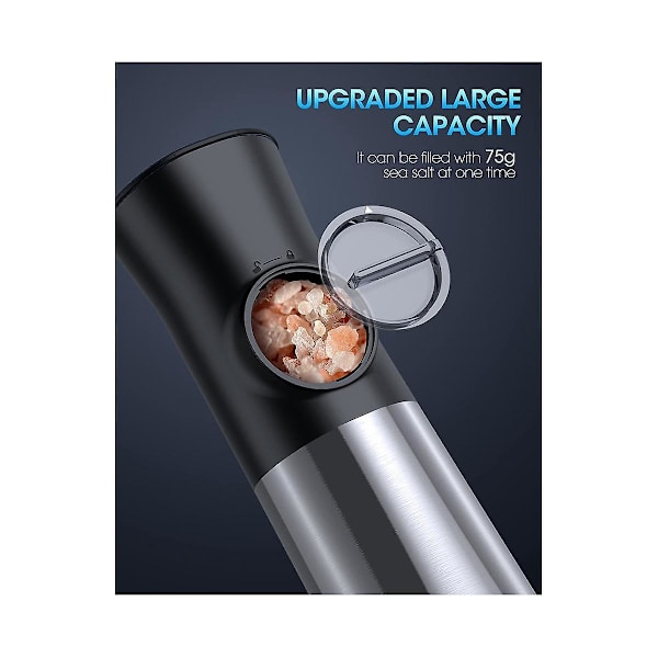 Gravity Electric Salt Pepper Grinder, Latautuva Automaattinen Pippurimylly, Säädettävä Karkea Mylly