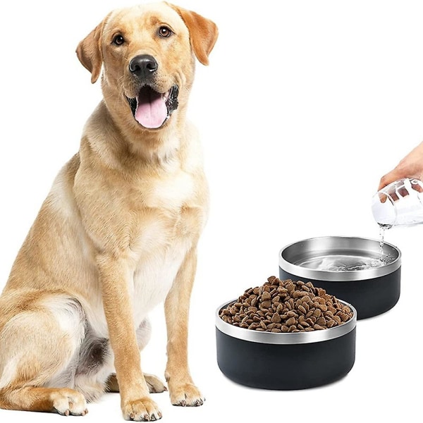 Rustfrit Stål Hunde Skål, Madskål, Dyrefoder Skål til Mellemstore Hunde