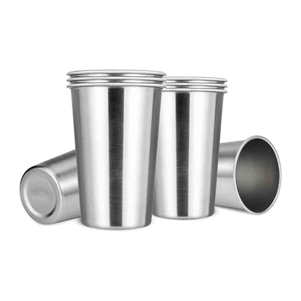 Premium Stainless Steel Cup 16oz Pint Tumbler (8 Pack) - Stackable Durable Cup