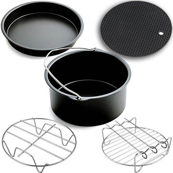 10 stk Luftfrityr Tilbehør 7 Tommer, For Luftfrityr 3.2-5.8Qt Frityrkoker, Bakekurv, Pizzabrett, Kjøkken